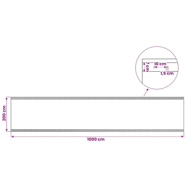 vidaXL Leno presenning 260 g/m² 2x10 m vit Vit