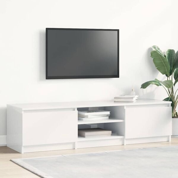vidaXL TV-bänk vit högglans 140x40x35,5 cm konstruerat trä Vit