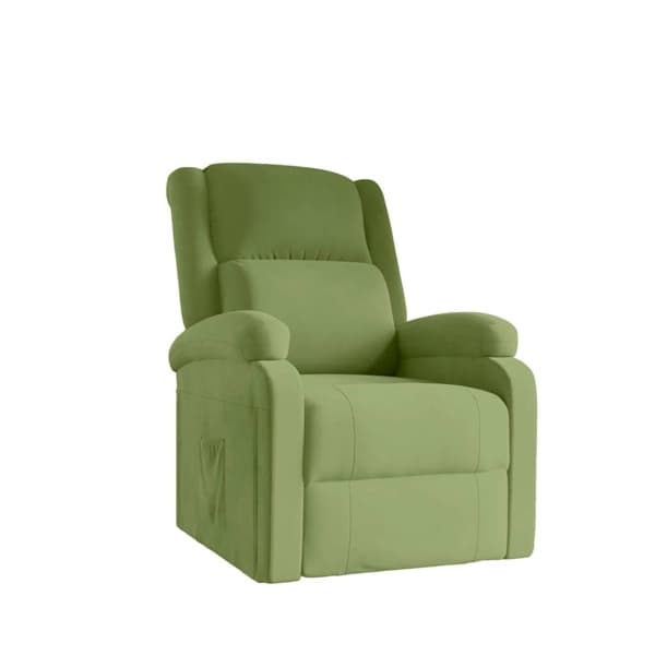 vidaXL Reclinerfåtölj ljusgrön sammet Grön