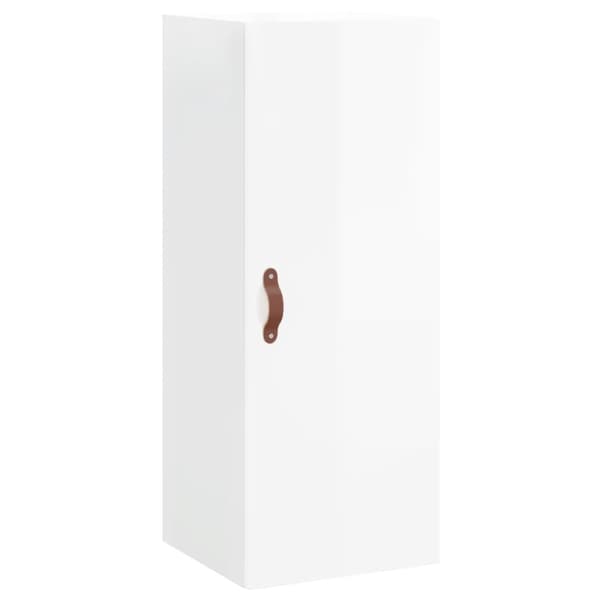 vidaXL Högskåp vit högglans 34,5x34x180 cm konstruerat trä Vit