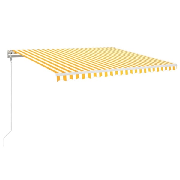 vidaXL Automatisk markis med vindsensor & LED 400x350 cm gul/vit Gul