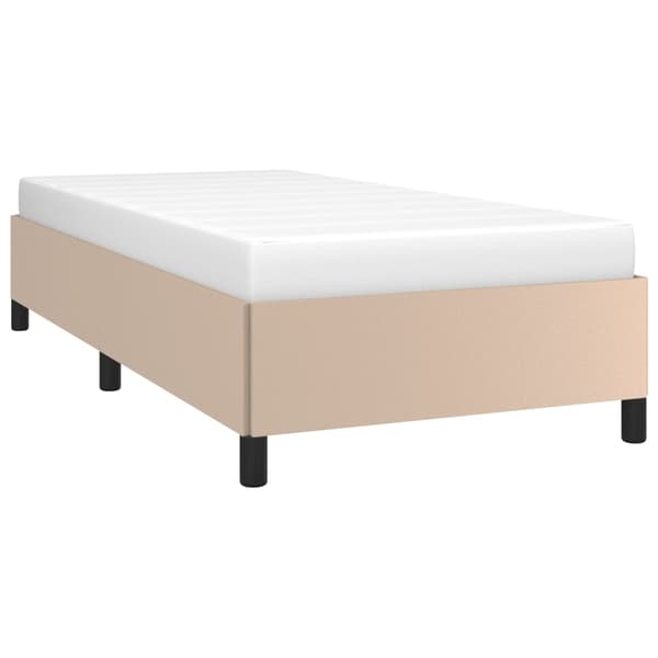 vidaXL Sängram cappuccino 90x200 cm konstläder Brun