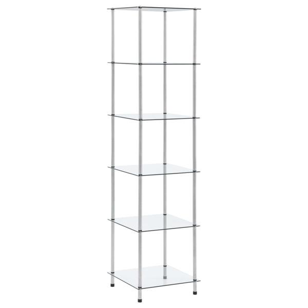 vidaXL Hylla 6 hyllplan transparent 40x40x160 cm härdat glas Transparent