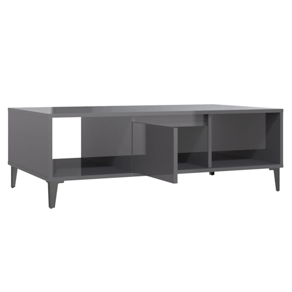vidaXL Soffbord grå högglans 103,5x60x35 cm konstruerat trä grå