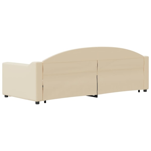 vidaXL Dagbädd utdragbar gräddvit 80x200 cm tyg Kräm
