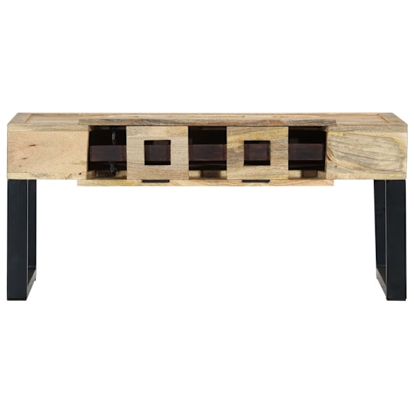 vidaXL Soffbord kassettband 100x52x45 cm massivt mangoträ Brun