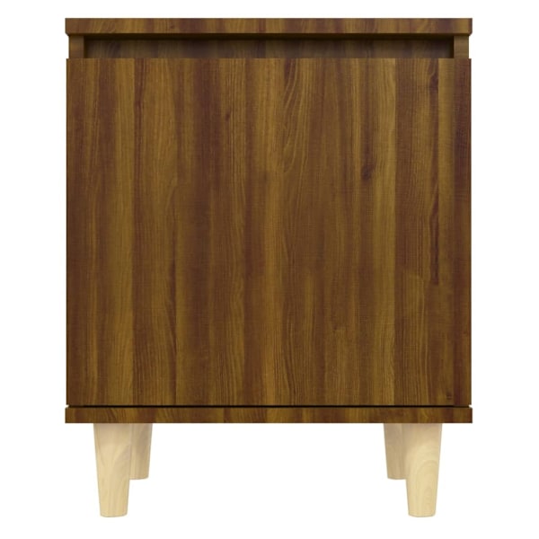 vidaXL Sängbord med ben i massivt trä 2 st brun ek 40x30x50 cm Brun