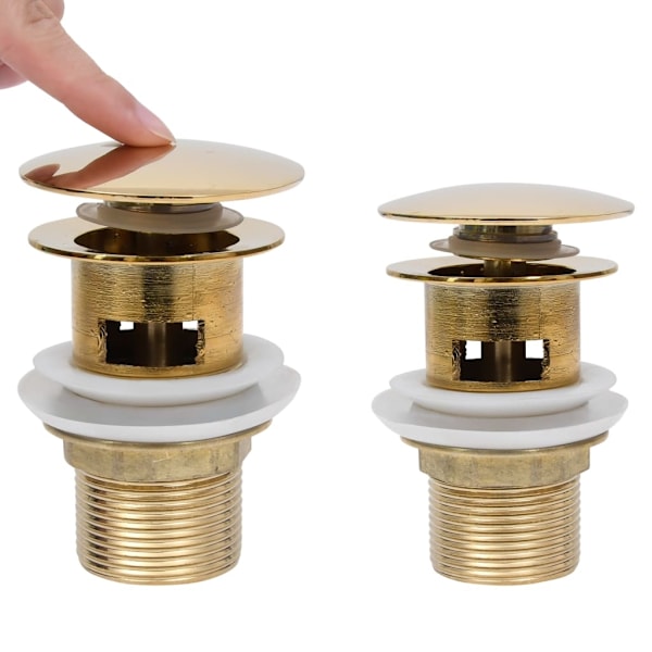 vidaXL Pop-up bottenventil med överflödesfunktion guld 6,4x6,4x9,1 cm Guld