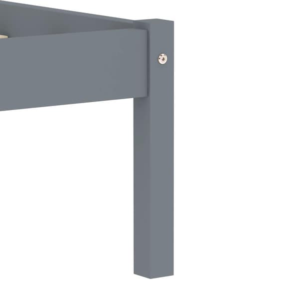 vidaXL Sängram grå massiv furu 100x200 cm grå
