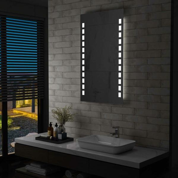 vidaXL Badrumsspegel LED 60x100 cm Silver