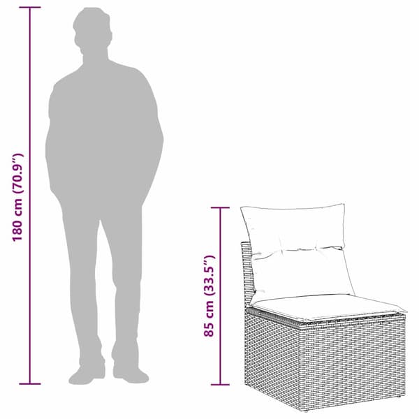 vidaXL Trädgårdsoffset Brun konstrotting Brun
