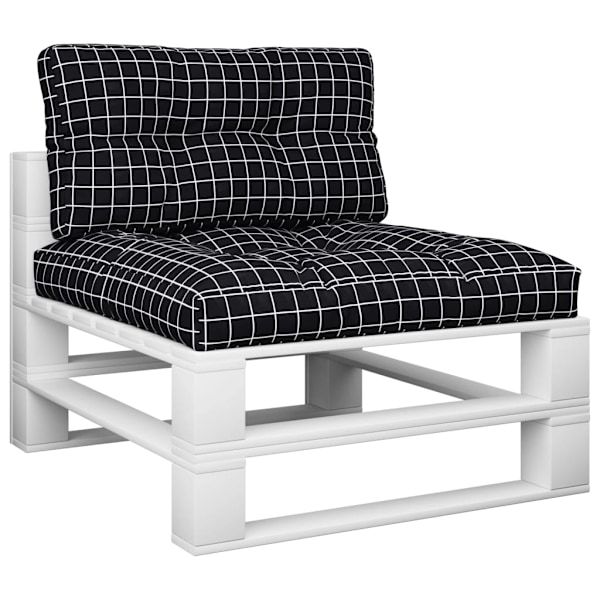 vidaXL Palldynor 2 st svartrutig tyg Flerfärgsdesign