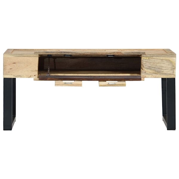 vidaXL Soffbord kassettband 100x52x45 cm massivt mangoträ Brun