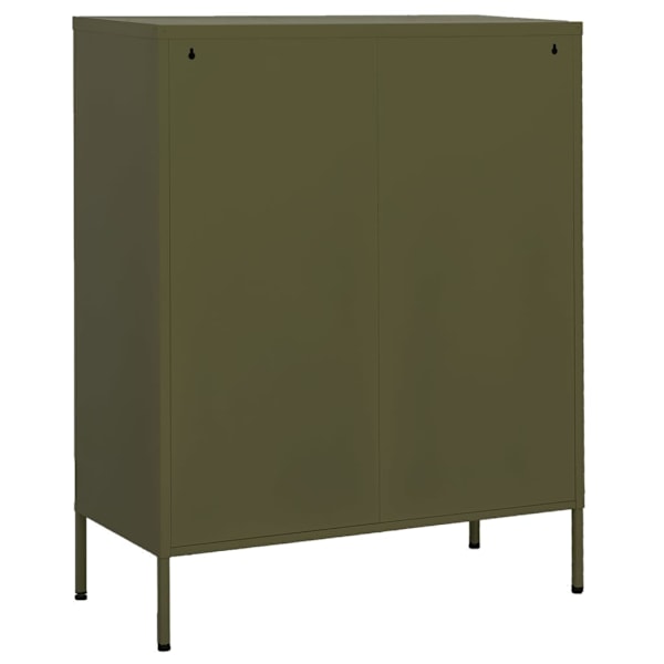 vidaXL Förvaringsskåp olivgrön 80x35x101,5 cm stål Grön