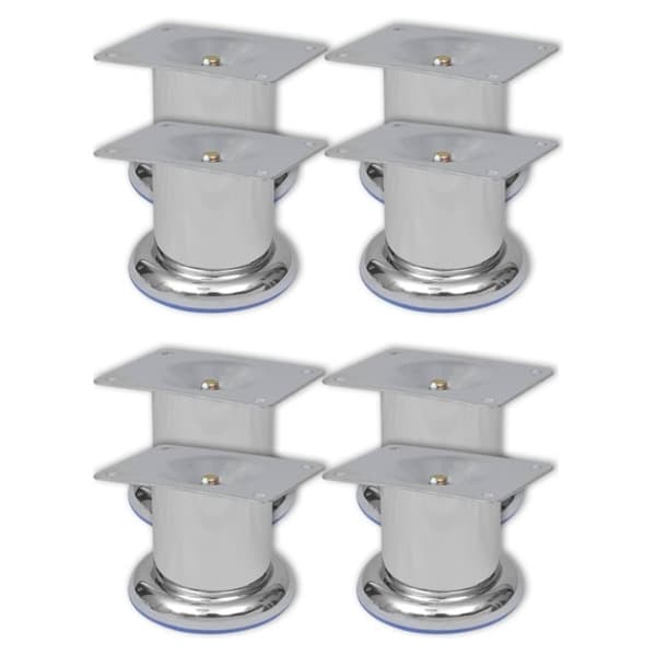 vidaXL Soffben 8 st rund krom 60 mm Silver