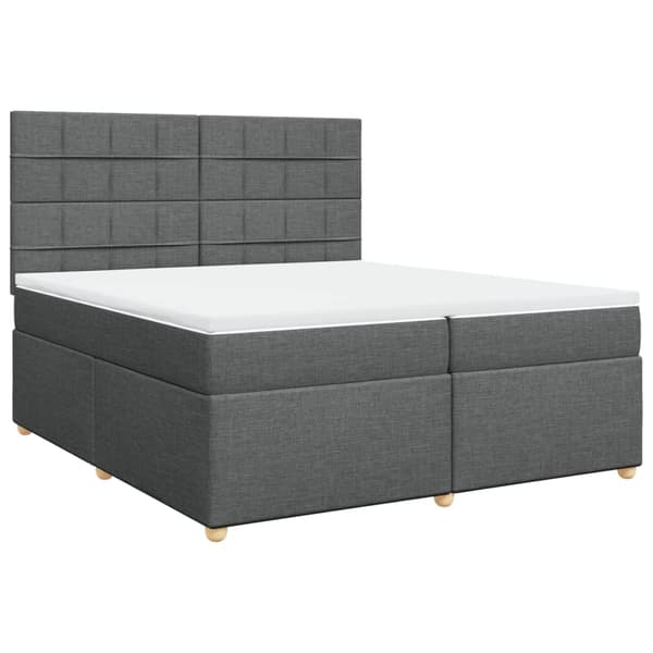 vidaXL Ramsäng med madrass mörkgrå 200x200 cm tyg Grå