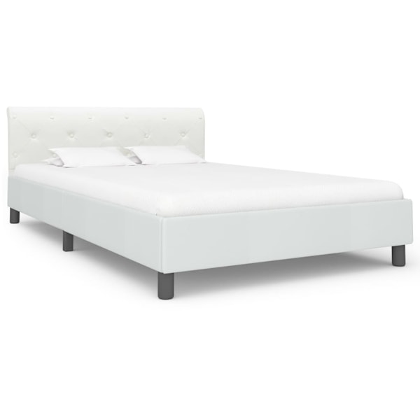 vidaXL Sängram vit konstläder 120x200 cm Vit