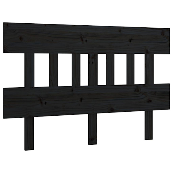 vidaXL Sänggavel svart 143,5x3x81 cm massiv furu Svart