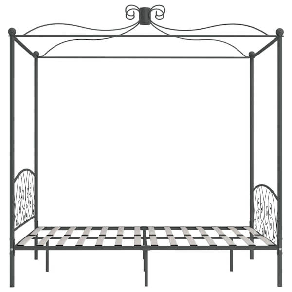 vidaXL Himmelsäng grå metall 160x200 cm grå