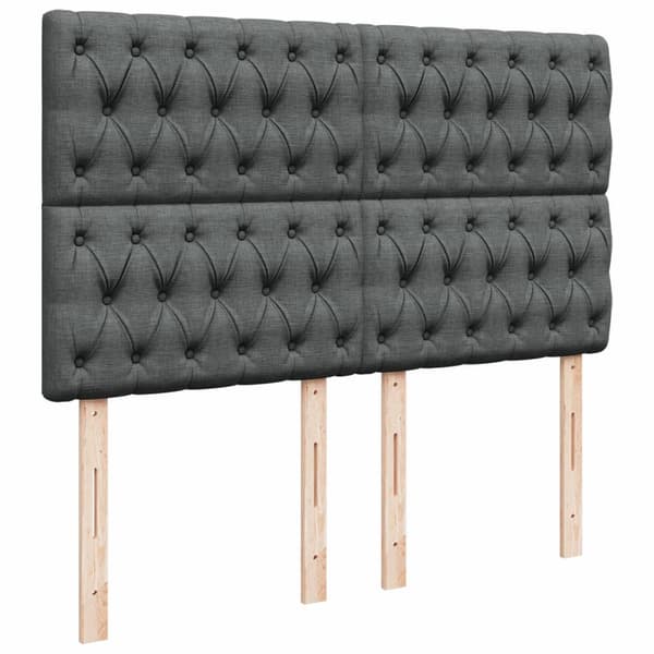 vidaXL Ramsäng med madrass mörkgrå 140x200 cm tyg Grå