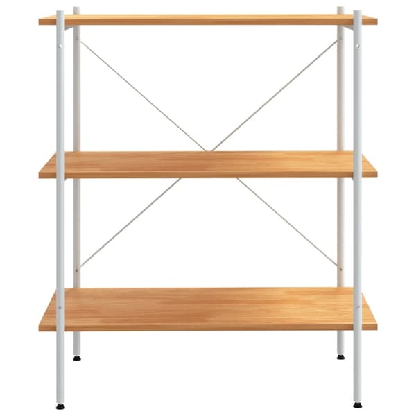 vidaXL Hyllenhet med 3 hyllplan vit och ek 80x40x92 cm Vit