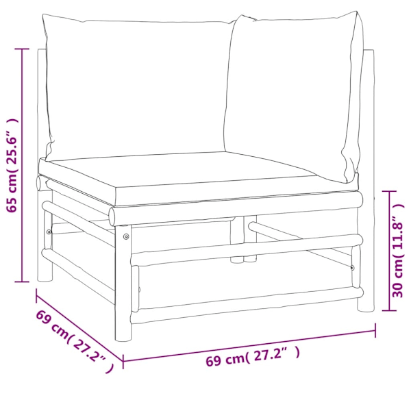 vidaXL Loungegrupp 5 delar taupe dynor bambu Brun