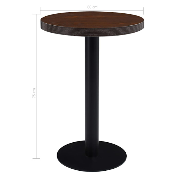 vidaXL Bistrobord mörkbrun 60 cm MDF Brun