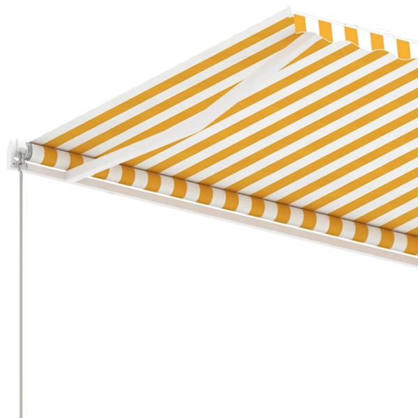 vidaXL Fristående markis manuellt infällbar 450x300 cm gul/vit Gul