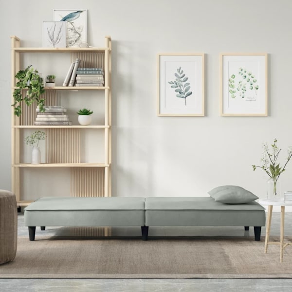 vidaXL Bäddsoffa ljusgrå sammet Grå