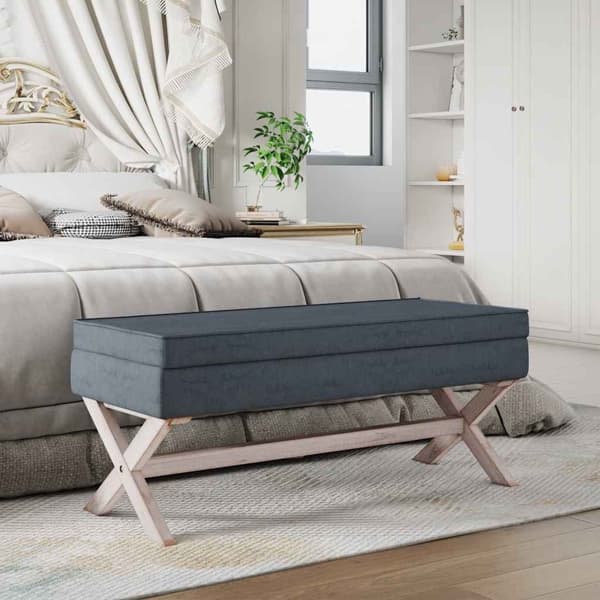 vidaXL Förvaringspall mörkgrå 110x45x49 cm sammet Grå