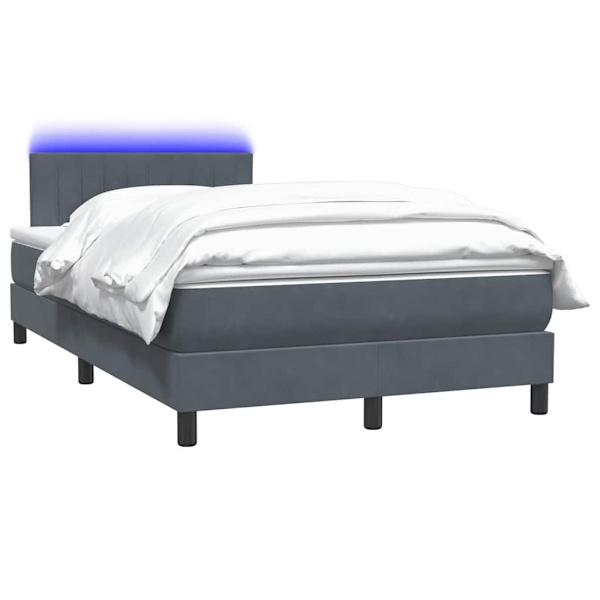 vidaXL Ramsäng med madrass mörkgrå 120x220 cm sammet Grå