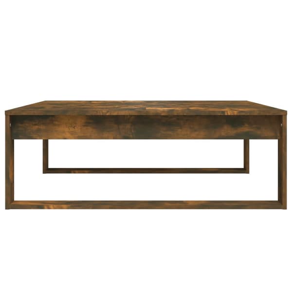 vidaXL Soffbord rökfärgad ek 100x100x35 cm konstruerat trä Brun