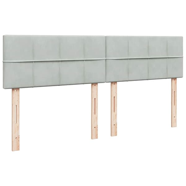 vidaXL Ottoman sängram med madrass ljusgrå 180x200 cm sammet Grå