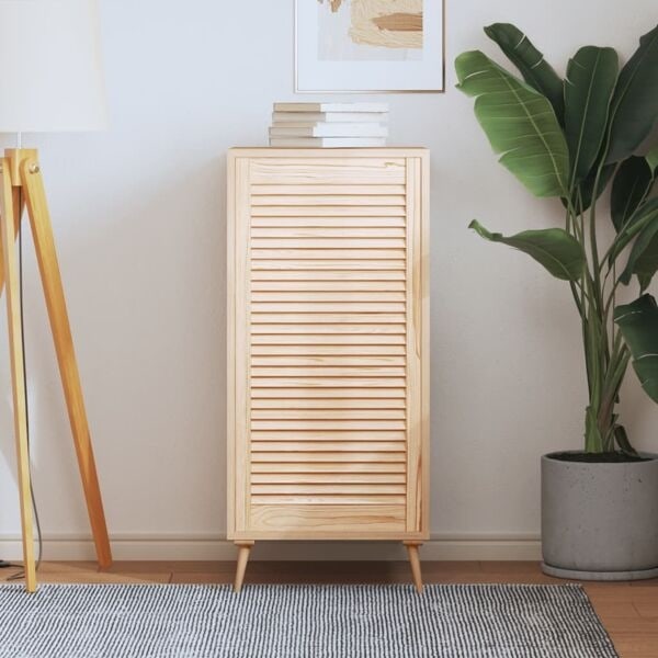 vidaXL Skåplucka lamelldesign 99,3x49,4 cm massiv furu Brun