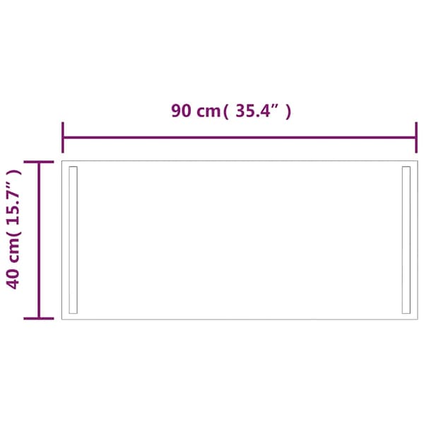 vidaXL Badrumsspegel LED 90x40 cm Transparent