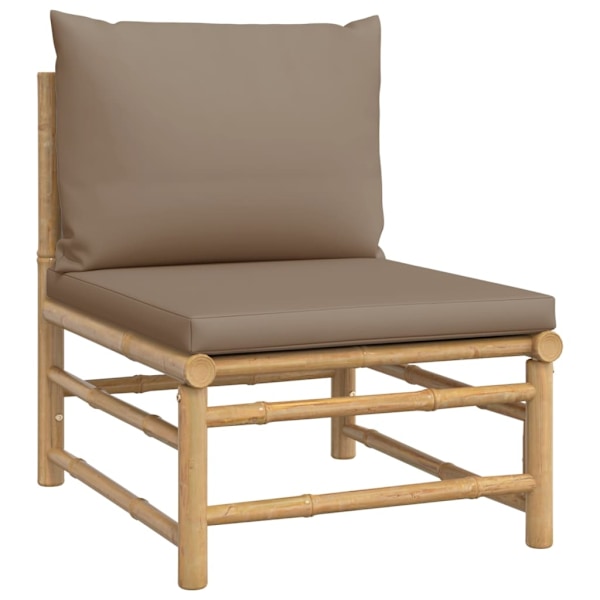 vidaXL Loungegrupp 6 delar taupe dynor bambu Brun