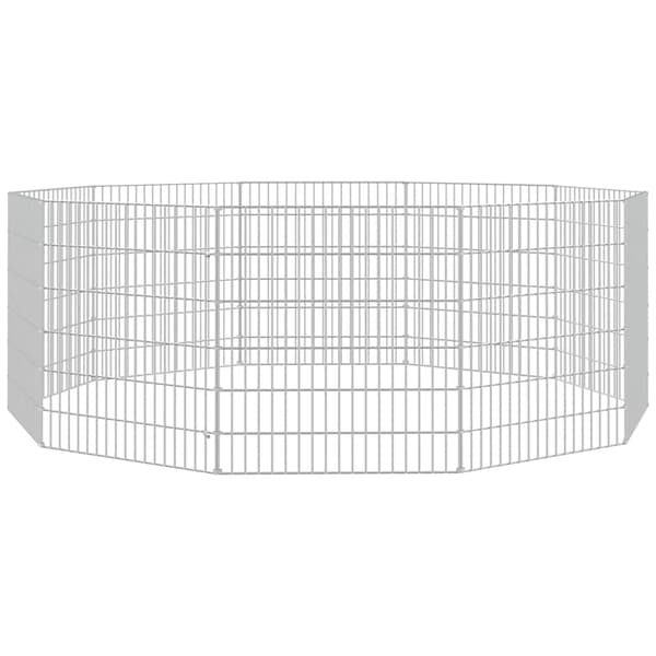 vidaXL Husdjursbur 10-panel 54x60 cm galvaniserat järn Silver