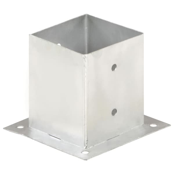 vidaXL Stolpfot 4 st galvaniserad metall 121 mm Silver