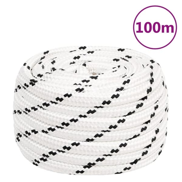 vidaXL Rep vit 16 mm 100 m polyester