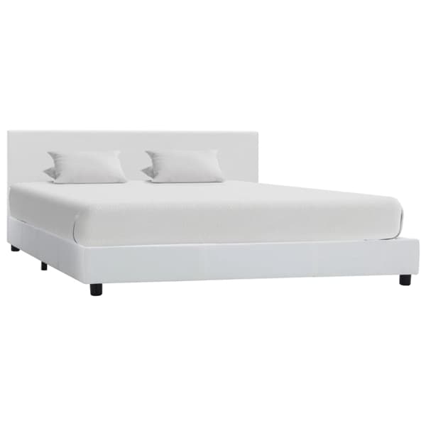 vidaXL Sängram vit konstläder 160x200 cm Vit
