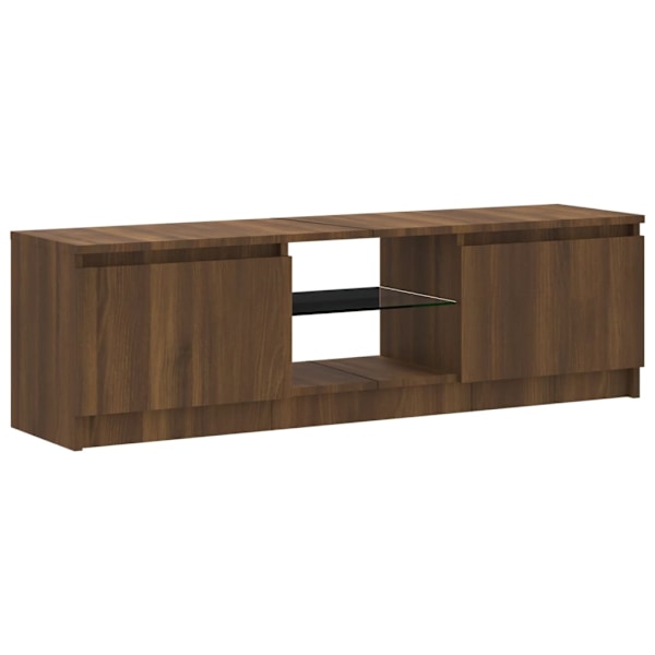 vidaXL TV-bänk med LED-belysning Brun ek 120x30x36 cm Brun