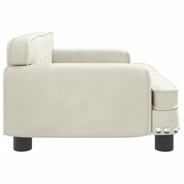 vidaXL Hundbädd gräddvit 70x45x30 cm sammet Kräm