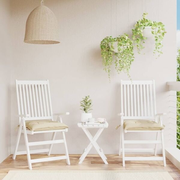 vidaXL Stolsdynor 2 st beige 40x40x7 cm oxfordtyg Beige