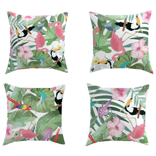 vidaXL Prydnadskuddar 4 st flerfärgad 50x50 cm tyg Flerfärgsdesign