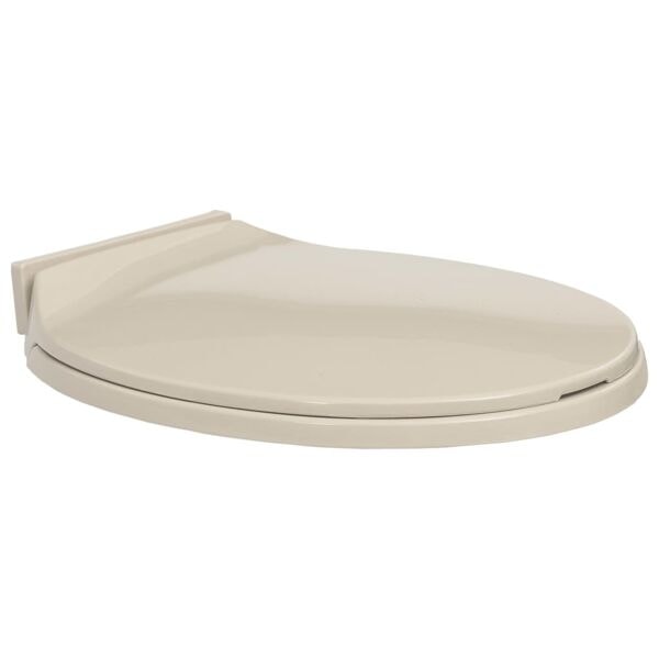 vidaXL Toalettsits mjuk stängning aprikos oval Beige