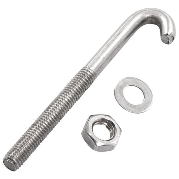 vidaXL J-krok med mutter och bricka M8x100 mm 25 st Silver
