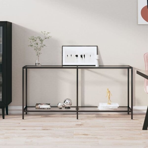 vidaXL Konsolbord transparent 160x35x75 cm härdat glas Transparent