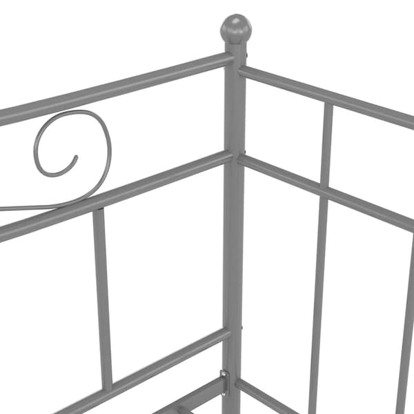 vidaXL Utdragbar sängram bäddsoffa grå metall 90x200 cm grå