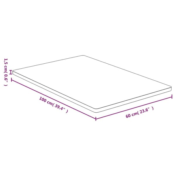 vidaXL Bordsskiva 60x100x1,5 cm bambu Brun