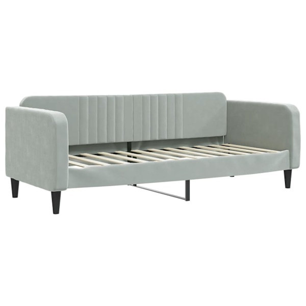 vidaXL Dagbädd utdragbar med lådor ljusgrå 80x200 cm sammet Grå